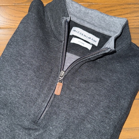 Mizzen+Main Other - Mizzen + Main 1/4 Zip Lightweight Pullover Men's XL Grey Soft Cotton Blend